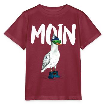 MÖWE MOIN NORDSEE - Stanley/Stella Kinder T-Shirt MINI CREATOR  - Burgunderrot - Vorne - Kain (125cm)