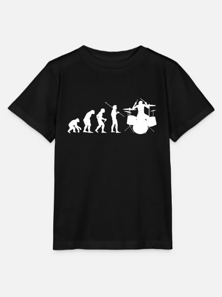 Human Evolution Drum Musiker Schlagzeuger - Stanley/Stella Kinder T-Shirt MINI CREATOR - Schwarz