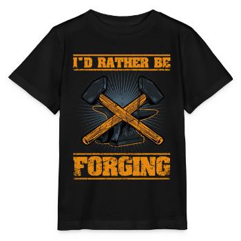 Je préfère forger l’enclume forgeron - T-shirt bio MINI CREATOR Stanley/Stella Enfant - noir - Devant - Mikhail (115cm)