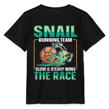 Snail Running Team Drôle Snail Runner - T-shirt bio MINI CREATOR Stanley/Stella Enfant - noir - Devant - Mikhail (115cm)