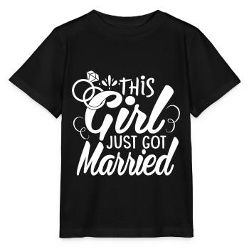 Cette fille vient de se marier - T-shirt bio MINI CREATOR Stanley/Stella Enfant - noir - Devant - Mikhail (115cm)