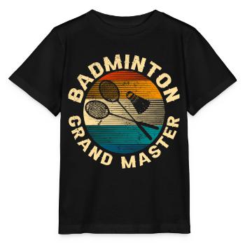 Cool Retro Crossing Raquettes Badminton Grand Maître - T-shirt bio MINI CREATOR Stanley/Stella Enfant - noir - Devant - Mikhail (115cm)