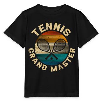 Raquettes de crossover rétro Grand Maître de tennis - T-shirt bio MINI CREATOR Stanley/Stella Enfant - noir - Devant - Mikhail (115cm)