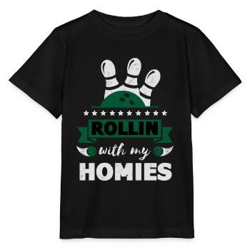Rollin avec mon cadeau homies Retro Bowling - T-shirt bio MINI CREATOR Stanley/Stella Enfant - noir - Devant - Mikhail (115cm)