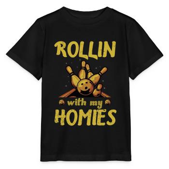 Rollin avec mon cadeau homies Retro Bowling - T-shirt bio MINI CREATOR Stanley/Stella Enfant - noir - Devant - Mikhail (115cm)