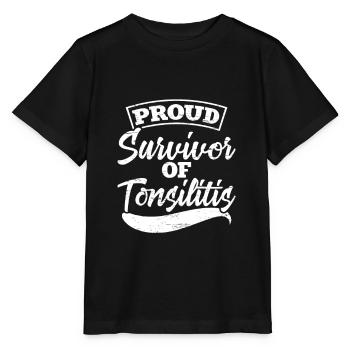 Fier survivant de l’amygdalite - T-shirt bio MINI CREATOR Stanley/Stella Enfant - noir - Devant - Mikhail (115cm)