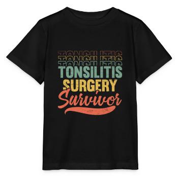 Amygdalite survivante Amygdalectomie - T-shirt bio MINI CREATOR Stanley/Stella Enfant - noir - Devant - Mikhail (115cm)