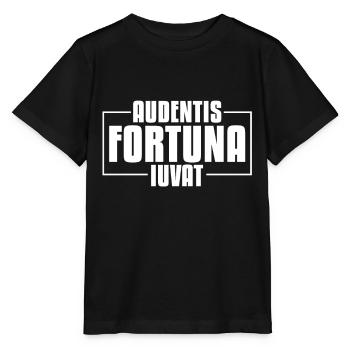 Audentis Fortuna Iuvat Lateinisches Sprichwort - Stanley/Stella Kinder T-Shirt MINI CREATOR  - Schwarz - Vorne - Mikhail (115cm)