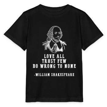 Liebe Alle William Shakespeare-zitatliteratur - Stanley/Stella Kinder T-Shirt MINI CREATOR  - Schwarz - Vorne - Mikhail (115cm)
