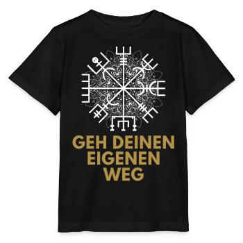 Wegweiser RUNEN VEGVISIR - Stanley/Stella Kinder T-Shirt MINI CREATOR  - Schwarz - Vorne - Mikhail (115cm)