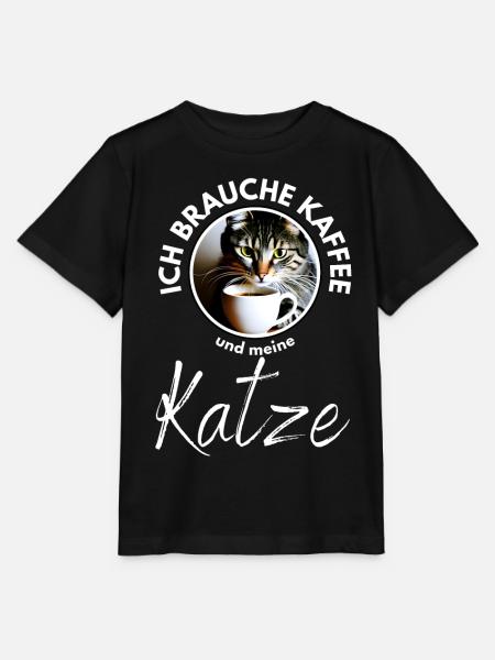 Katze Katzen Kaffee - Stanley/Stella Kinder T-Shirt MINI CREATOR - Schwarz
