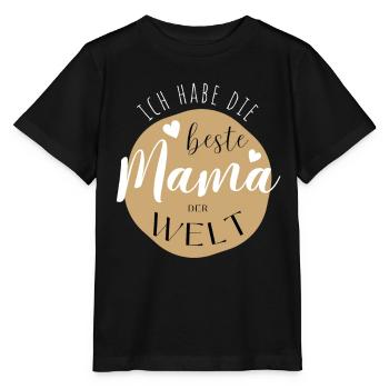 BESTE MAMA - Baby Geschenkidee Muttertag - Stanley/Stella Kinder T-Shirt MINI CREATOR  - Schwarz - Vorne - Mikhail (115cm)