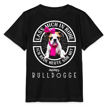 Bulldogge Bulldog Bulldoggen - Stanley/Stella Kinder T-Shirt MINI CREATOR  - Schwarz - Vorne - Mikhail (115cm)