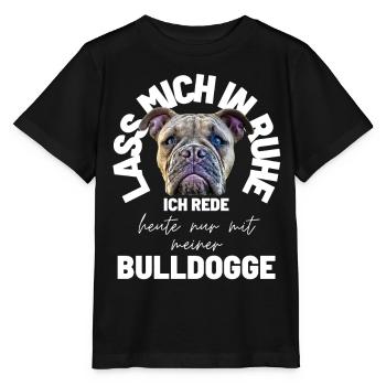 LAISSE-MOI TRANQUILLE... Bulldog Bulldog Bulldogs - T-shirt bio MINI CREATOR Stanley/Stella Enfant - noir - Devant - Mikhail (115cm)