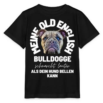 Bulldog SNORES LOUDER ... Bulldog Bulldogs - Stanley/Stella MINI CREATOR Kids’ T-Shirt - black - Front - Mikhail (115cm)
