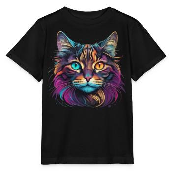 Tête de chat - T-shirt bio MINI CREATOR Stanley/Stella Enfant - noir - Devant - Mikhail (115cm)