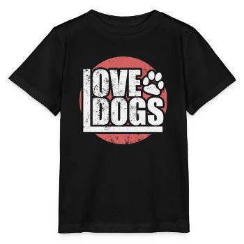 Dog love "Love Dogs" - Stanley/Stella MINI CREATOR Kids’ T-Shirt - black - Front - Mikhail (115cm)