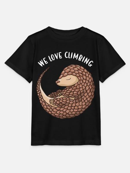 We Love Climbing Pangolin - Stanley/Stella Kinder T-Shirt MINI CREATOR - Schwarz