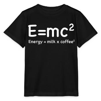 e=mc² - Énergie = Lait x Café² - T-shirt bio MINI CREATOR Stanley/Stella Enfant - noir - Devant - Mikhail (115cm)