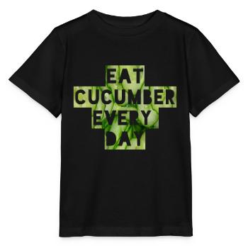manger du concombre tous les jours - T-shirt bio MINI CREATOR Stanley/Stella Enfant - noir - Devant - Mikhail (115cm)