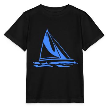 Segelboot - Stanley/Stella Kinder T-Shirt MINI CREATOR  - Schwarz - Vorne - Mikhail (115cm)