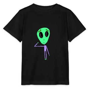 Extraterrestre avec biceps - T-shirt bio MINI CREATOR Stanley/Stella Enfant - noir - Devant - Mikhail (115cm)