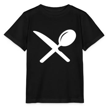 Knife and spoon to eat - Stanley/Stella MINI CREATOR Kids’ T-Shirt - black - Front - Mikhail (115cm)
