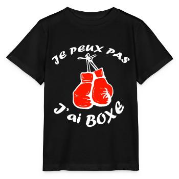 je peux pas j'ai BOXE BEST-SELLER 🌟🌟 - T-shirt bio MINI CREATOR Stanley/Stella Enfant - noir - Devant - Mikhail (115cm)