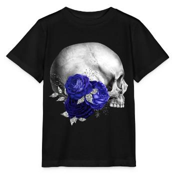 Nacht Blumen Gothik goth Totenkopf Tod Skull Punk - Stanley/Stella Kinder T-Shirt MINI CREATOR  - Schwarz - Vorne - Mikhail (115cm)