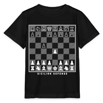 Joueur d’échecs d’ouverture d’échiquier d’échiquier d’échiquier sicilien de défense - T-shirt bio MINI CREATOR Stanley/Stella Enfant - noir - Devant - Mikhail (115cm)