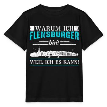 Warum ich Flensburger bin? Weil ich es kann! - Stanley/Stella Kinder T-Shirt MINI CREATOR  - Schwarz - Vorne - Mikhail (115cm)