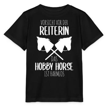 Hobby Horse Hobby Horsing Reiterin Pferd Geschenk - Stanley/Stella Kinder T-Shirt MINI CREATOR  - Schwarz - Vorne - Mikhail (115cm)