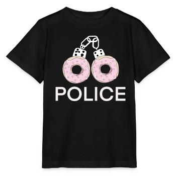 Polizei - Donut Handschellen - Stanley/Stella Kinder T-Shirt MINI CREATOR  - Schwarz - Vorne - Mikhail (115cm)