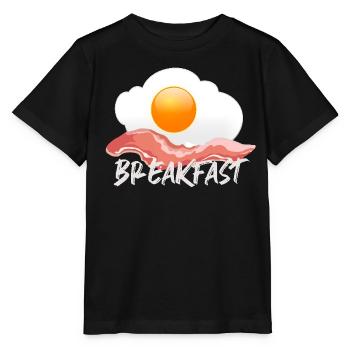 Oeuf au bacon - petit-déjeuner - T-shirt bio MINI CREATOR Stanley/Stella Enfant - noir - Devant - Mikhail (115cm)