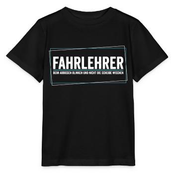 Fahrlehrer - Beim Abbiegen blinken nicht wischen - Stanley/Stella Kinder T-Shirt MINI CREATOR  - Schwarz - Vorne - Mikhail (115cm)