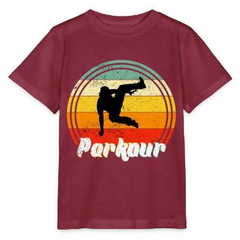 free running - Stanley/Stella MINI CREATOR Kids’ T-Shirt - burgundy - Front - Kain (125cm)