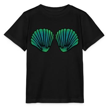 Nixe Meerjungfrau Muschel Bikini BH Strand Kostüm - Stanley/Stella Kinder T-Shirt MINI CREATOR  - Schwarz - Vorne - Mikhail (115cm)