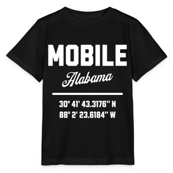 Koordinaten Von Mobile Alabama - Stanley/Stella Kinder T-Shirt MINI CREATOR  - Schwarz - Vorne - Mikhail (115cm)