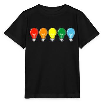 farbige Glühbirnen - Stanley/Stella Kinder T-Shirt MINI CREATOR  - Schwarz - Vorne - Mikhail (115cm)