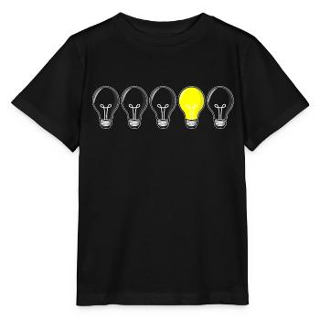 5 ampoules - lumière allumée - T-shirt bio MINI CREATOR Stanley/Stella Enfant - noir - Devant - Mikhail (115cm)