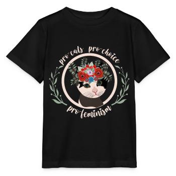 Katzenliebhaberin Frauenrechte Katzenfeminismus - Stanley/Stella Kinder T-Shirt MINI CREATOR  - Schwarz - Vorne - Mikhail (115cm)