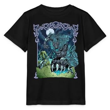 Fenrir in Asgard - Fenris Wolf - Stanley/Stella MINI CREATOR Kids’ T-Shirt - black - Front - Mikhail (115cm)
