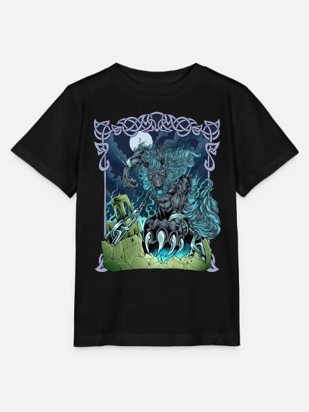 Fenrir in Asgard - Fenriswolf - Stanley/Stella T-shirt MINI CREATOR til børn - sort