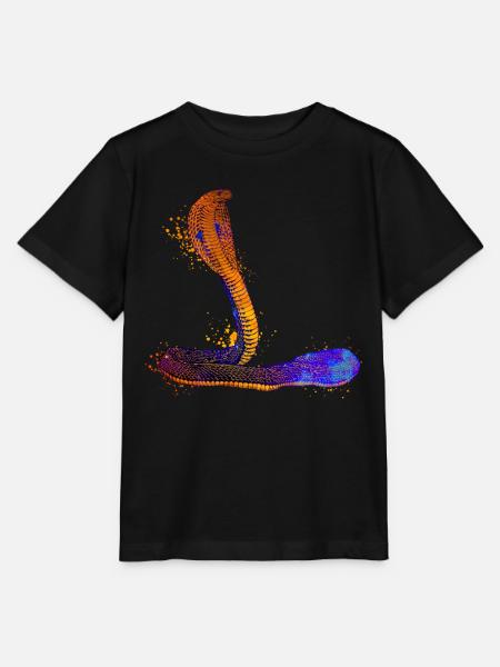 Farbenfrohe Kobra - Stanley/Stella Kinder T-Shirt MINI CREATOR - Schwarz