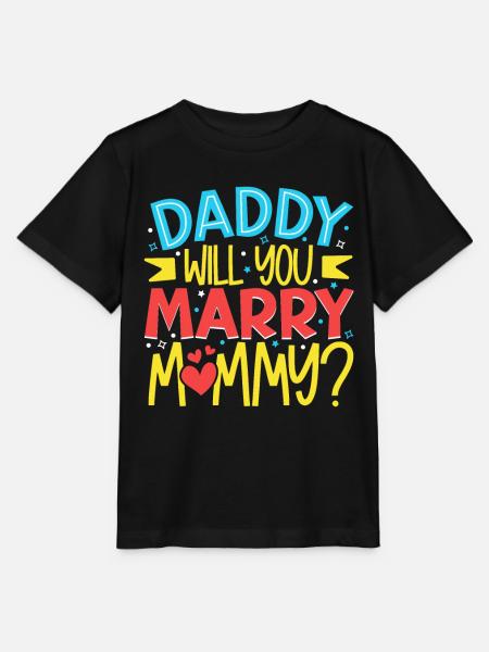 Papa tu veux épouser maman - T-shirt bio MINI CREATOR Stanley/Stella Enfant - noir