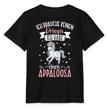 Ich brauche keinen Prinzen - Appaloosa - Stanley/Stella Kinder T-Shirt MINI CREATOR  - Schwarz - Vorne - Mikhail (115cm)