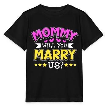 Maman tu veux nous épouser - T-shirt bio MINI CREATOR Stanley/Stella Enfant - noir - Devant - Mikhail (115cm)