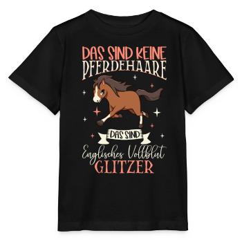 Vollblut Glitzer - Das sind keine Pferdehaare - Stanley/Stella Kinder T-Shirt MINI CREATOR  - Schwarz - Vorne - Mikhail (115cm)