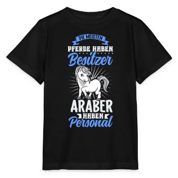 Die meisten Pferde haben Besitzer - Araber - Stanley/Stella Kinder T-Shirt MINI CREATOR  - Schwarz - Vorne - Mikhail (115cm)