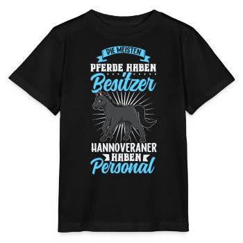 Die meisten Pferde haben Besitzer - Hannoveraner - Stanley/Stella Kinder T-Shirt MINI CREATOR  - Schwarz - Vorne - Mikhail (115cm)